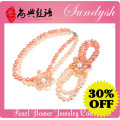 Latest Jewelry Handmade Large Pink Pearl Beads Jewlery Set